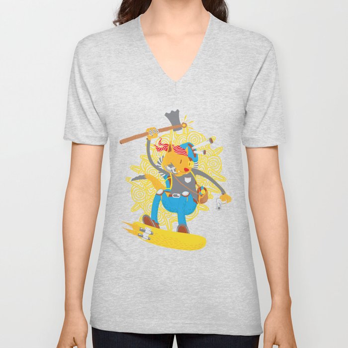 Pirate-cyborg-viking-wizard-treasure hunter-hoverist-super cat V Neck T Shirt