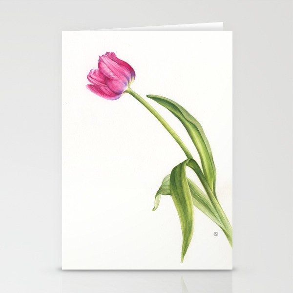 Pink Tulip Stationery Cards