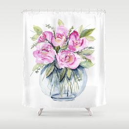 Vase of Peonies Shower Curtain