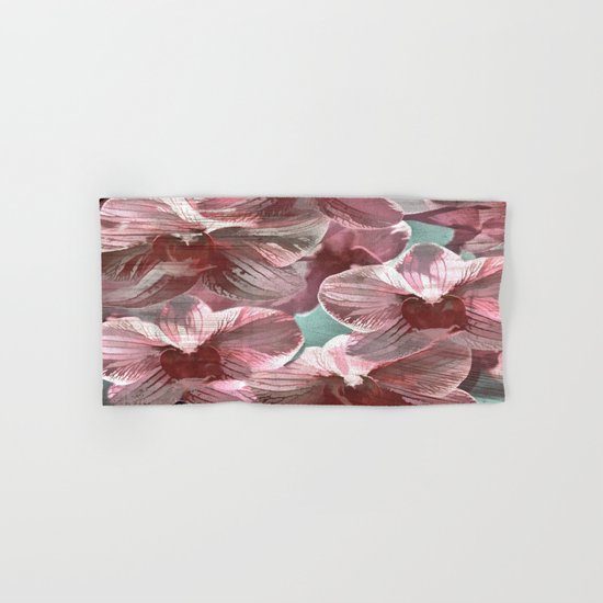 Vintage Pink Orchids Hand & Bath Towel