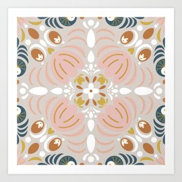 Symmetric Bloom: Rosette Mandala & Petal Elegance Art Print