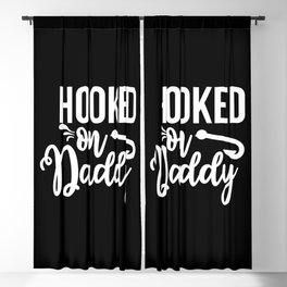 Hooked On Daddy Cute Fishing Kids Blackout Curtain