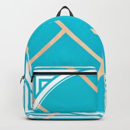 Leaf - circle/line graphic Backpack | Tapestry, Iphone, Gold, Him, Her, Painting, Acrylic, Pillow, White, Turquoise 