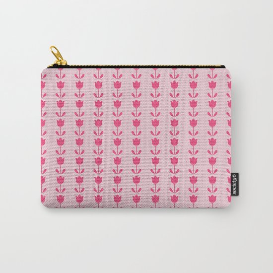 Tiny pink tulip pattern Carry-All Pouch