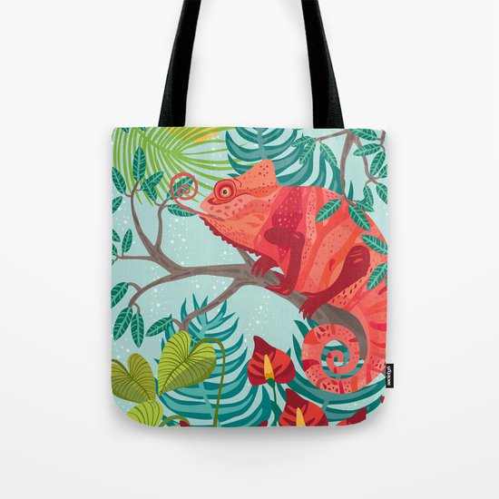 The Red Chameleon Tote Bag