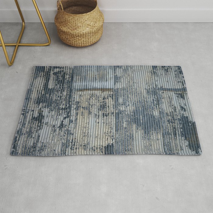 Warehouse District -- Vintage Industrial Farm Chic Abstract Rug by