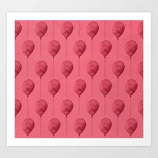 Balloons Watercolor Pattern Art Print