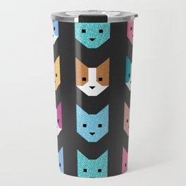 Rainbow Cat Quilt // Dark Gray Travel Mug