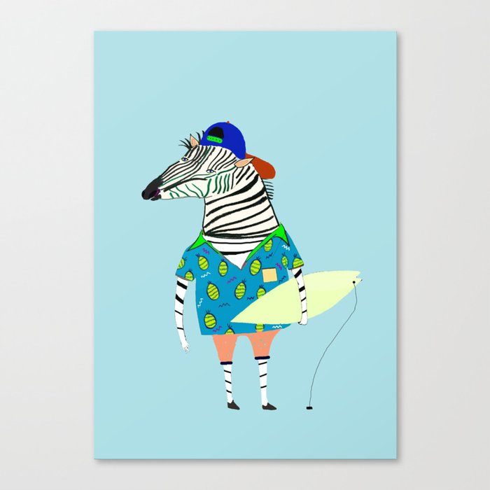 surfer zebra Canvas Print