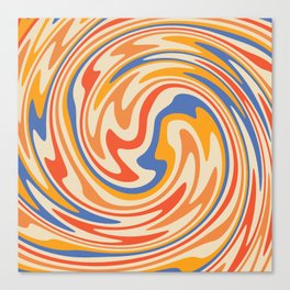 70s Retro Swirl Color Abstract 2 Canvas Print