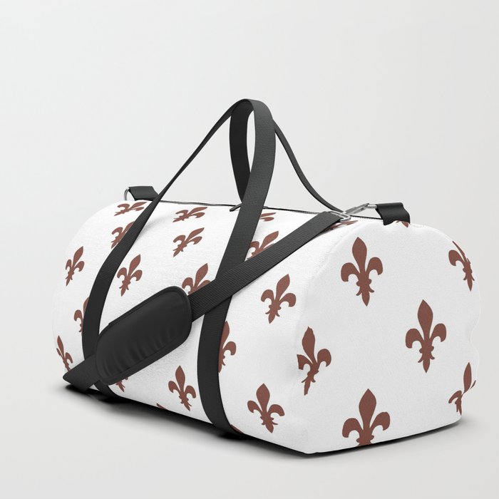 Fleur-de-Lis (Brown & White Pattern) Duffle Bag