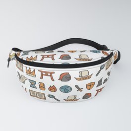 Cute History Icons Colorful Pattern design Fanny Pack