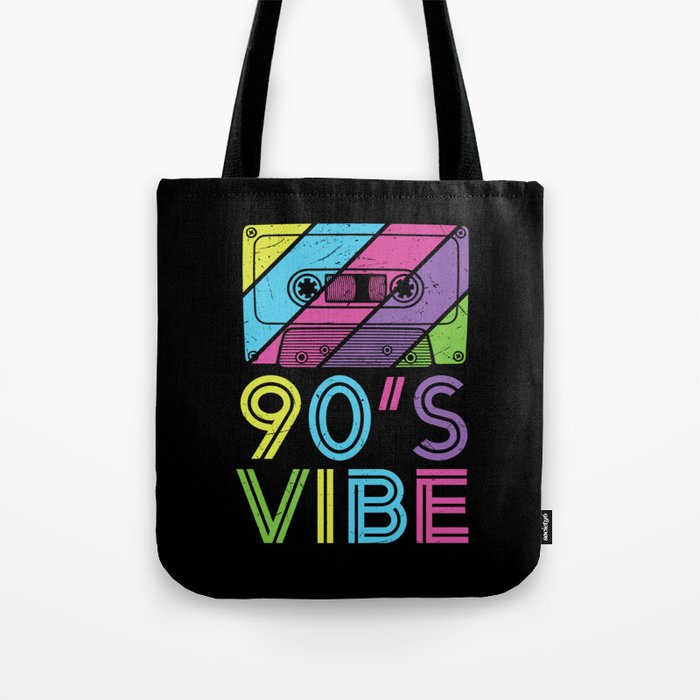 90's Vibe Retro Cassette Tape Music Tote Bag