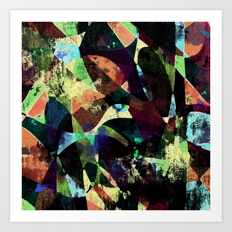 October Weekend Dark Grungy Abstract Digital Art Art Print By