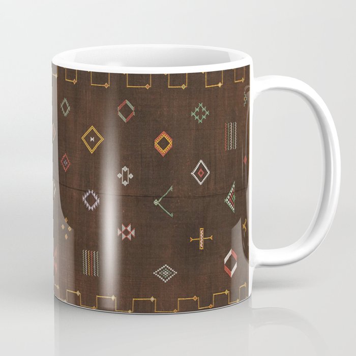 N25 - Brown Bohemian Traditional Moroccan Vintage Artwork Coffee Mug