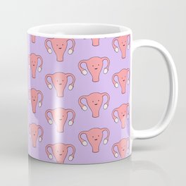 Patterned Happy Uterus in Purple Coffee Mug