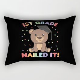 Kids 1st Grade Nailed It Bear Graduation Rectangular Pillow