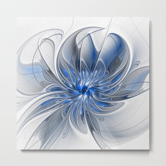 Abstract Art with Blue Metal Print