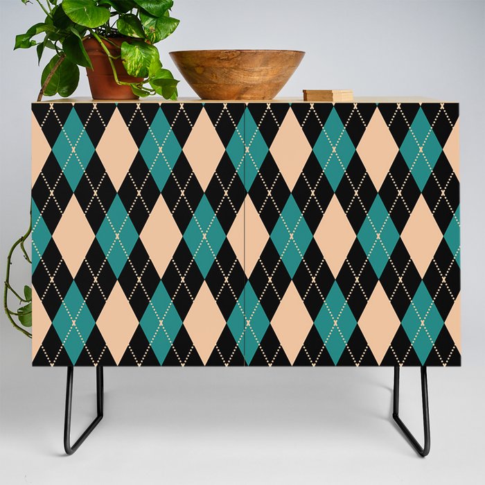 Pink And Turquoise Argyle Diamond Pattern Quilt Knit Sweater Tartan Checkered Credenza