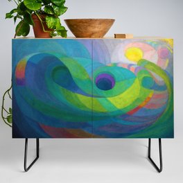 Rhythmic composition in yellow green minor  Credenza