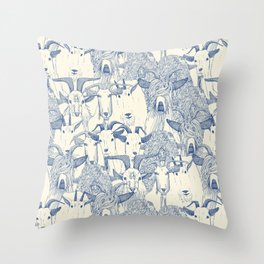 just goats classic blue pearl Throw Pillow