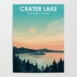 Crater Lake National Park Travel Poster Poster