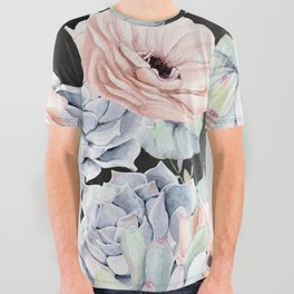 Night Succulents All Over Graphic Tee