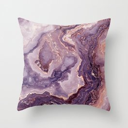 Feminine Violet Geode Texture (ix 2021) Throw Pillow