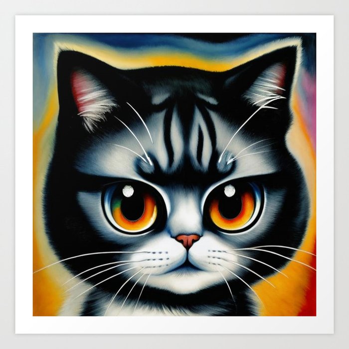 Angry Kitty Cat Art Print