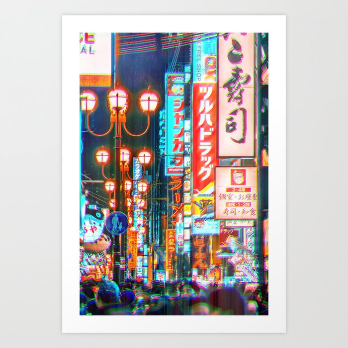 NeoOsaka-Doutonbori Art Print