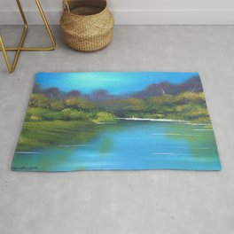 River view Rug | Painting, Nature, Abstract, Landscape 