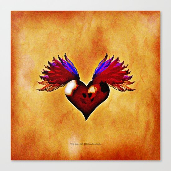 FLYING SKULL HEART Canvas Print