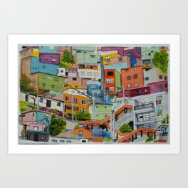 Casas de colores. Medellín Art Print
