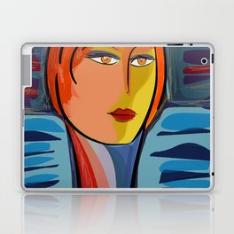 Woman at the window on the French Riviera Laptop & iPad Skin