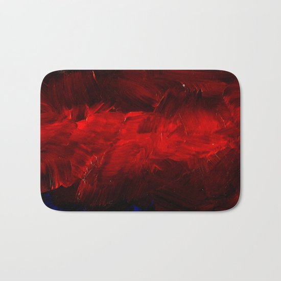 Red And Black Abstract Gothic Glam Chic Bath Mat