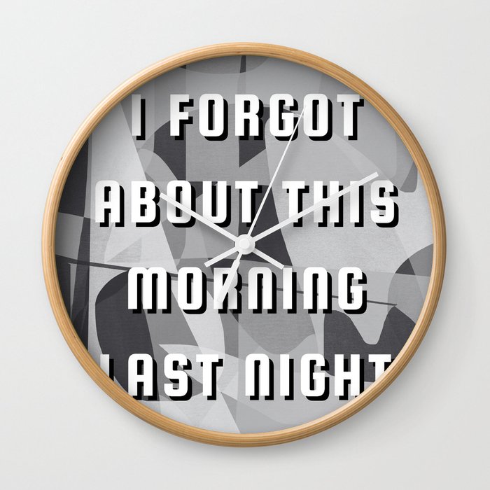 Morning and night fun typography Wall Clock