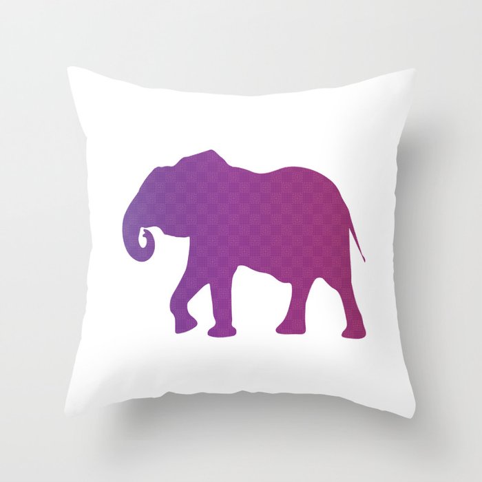 The Purple Elephant Throw Pillow