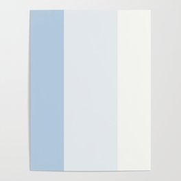 Baby blue cream solid color stripes pattern Poster