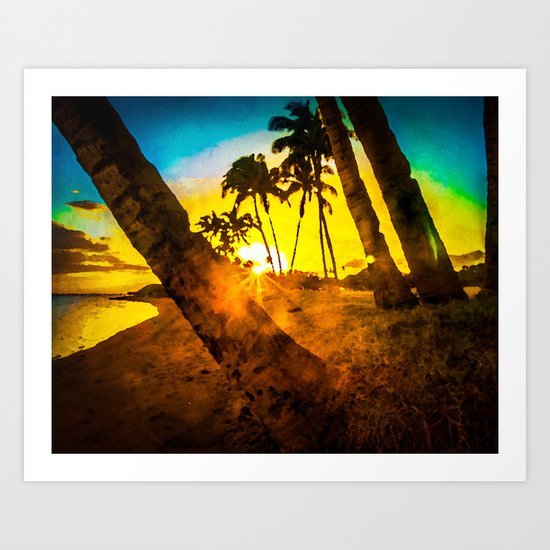 sunset at the beach Art Print