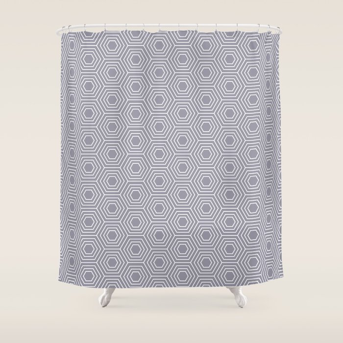 Lilac Grey Honeycomb Shower Curtain By Pineappleink Society6