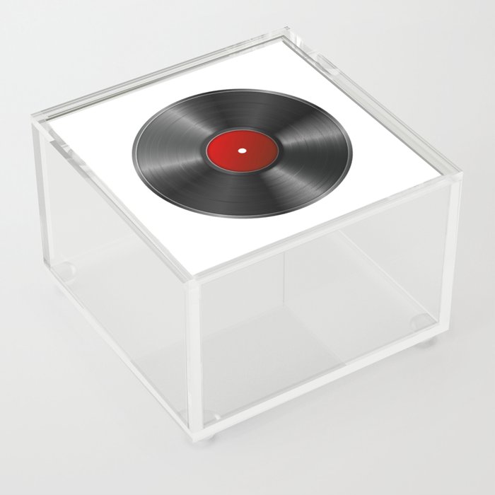 Black And Red Retro Music Vynil High Resolution Acrylic Box