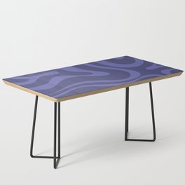 Modern Retro Liquid Swirl Abstract Pattern Square in Periwinkle Purple Coffee Table
