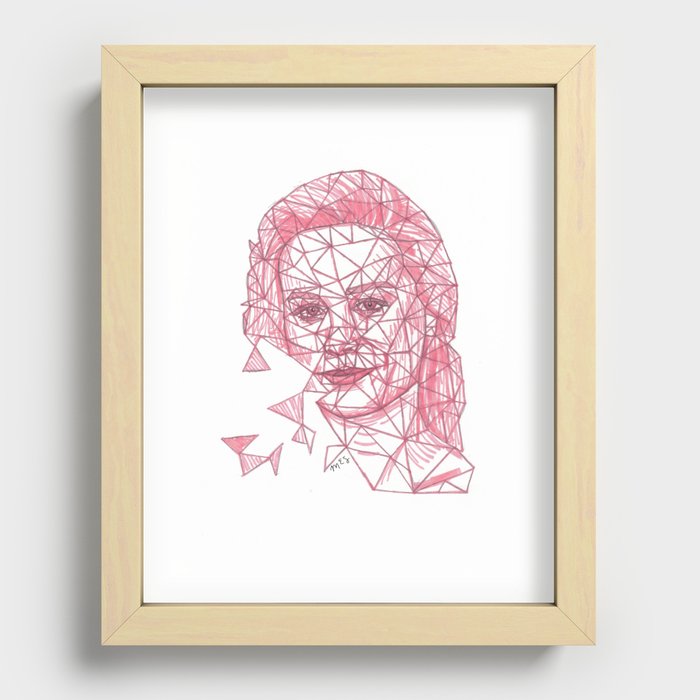 Brie Larson Fracture Drawing Recessed Framed Print