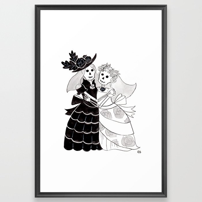Catrina Couple Framed Art Print