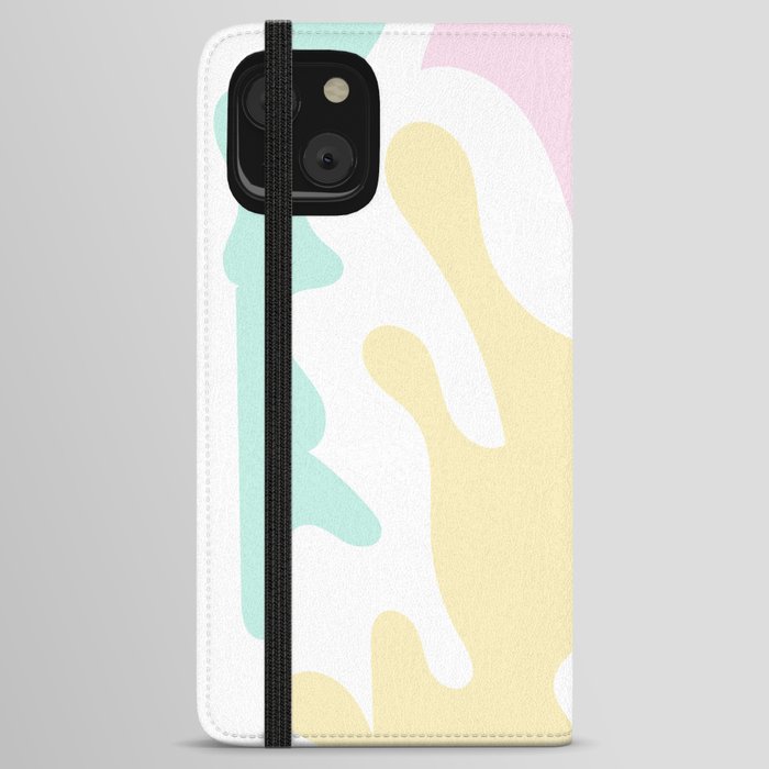 2 Abstract Shapes Pastel Background 220729 Valourine Design iPhone Wallet Case