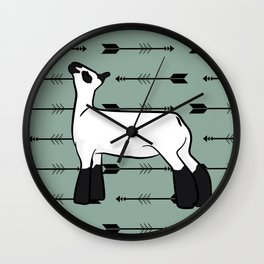 Show Lamb Arrows & Teal  Wall Clock