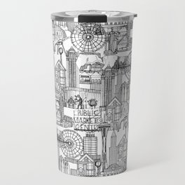 Seattle black white Travel Mug