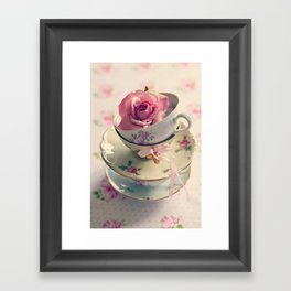 Vintage Tea Cups Framed Art Print