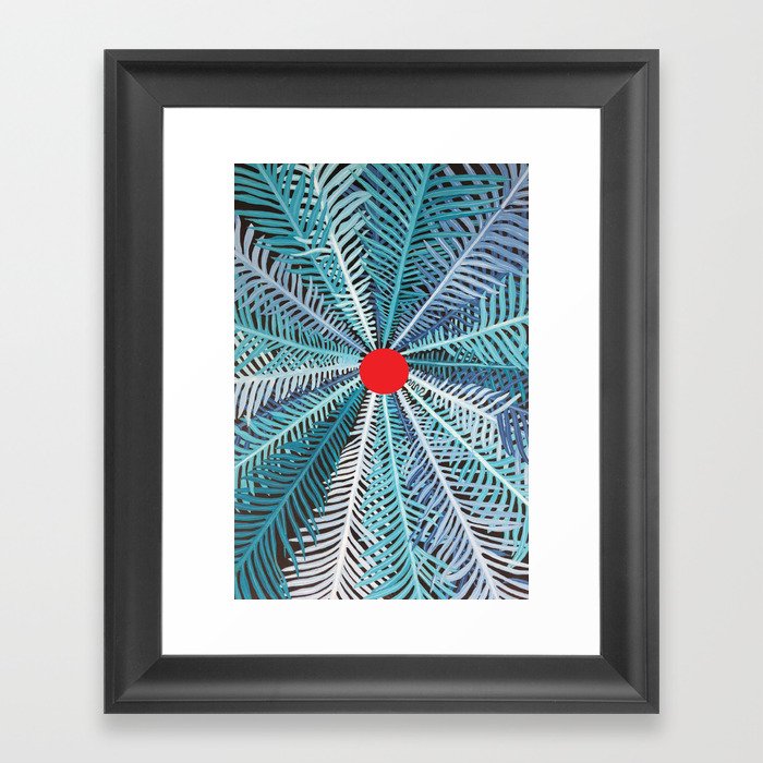 In the centre of a palm tree Framed Art Print