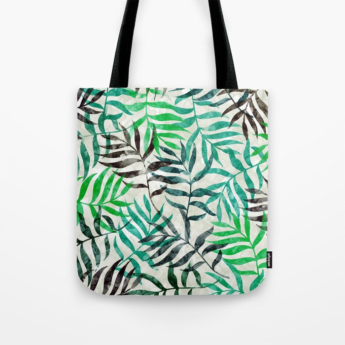 Watercolor Tropical Palm Leaves II Tote Bag